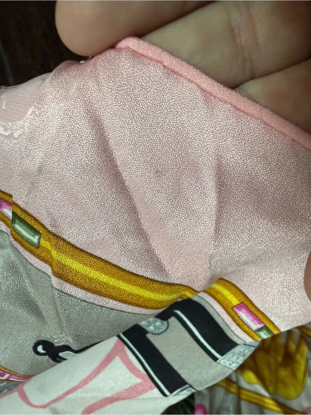 Vintage Must de Cartier Jewelry Animals Silk Scarf 34x34 pink